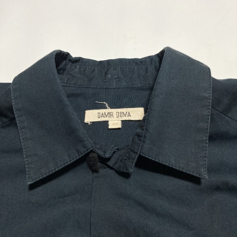 DAMIR DOMA★激レア★美ライン&モード★ロング 長袖シャツ コート パイピング紐ロープ 黒 44 ベルギー製 正規 ダミールドーマ ダミールドマ